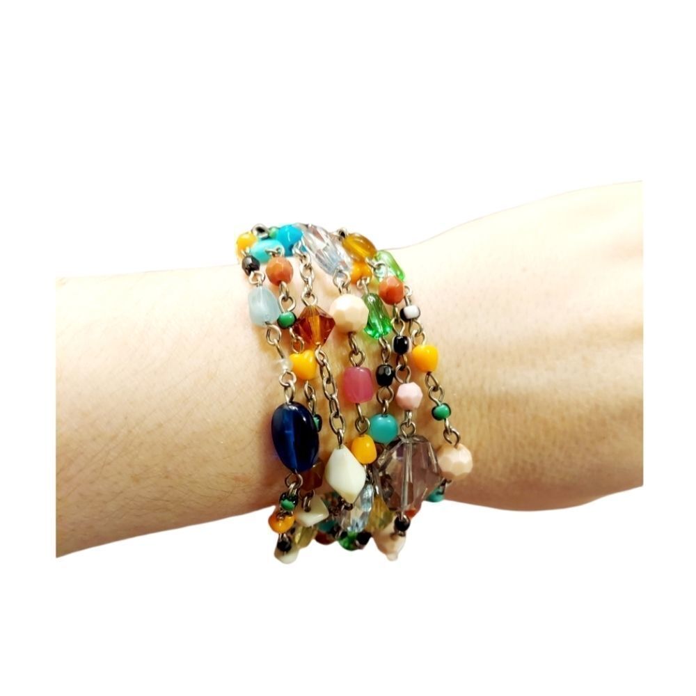 Beaded Bracelet Multi Color With Multiple Strands - image 1